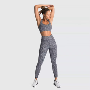 ชุดโยคะไร้ตะเข็บเอวสูงสำหรับผู้หญิงชุดออกกำลังกายเล่นกีฬาโยคะฟิตเนส2ชิ้น - Product Image 6