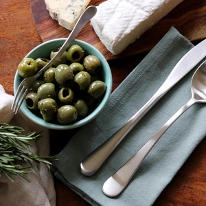 Juego de cubiertos con acabado plateado mate, cubiertos minimalistas de acero inoxidable, vajilla elegante para cocina de comedor moderna y uso diario - Product Image 4