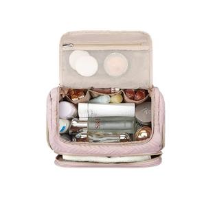 กระเป๋าเครื่องสำอางขนาดเดินทางของผู้หญิงแฟชั่นสูงกระเป๋าแต่งหน้าแบบซิปคู่สะดวกทำจากโพลีเอสเตอร์ - Product Image 3