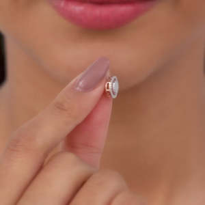 Rose Gold Poise <b>Halo</b> Exquisite Lab Grown Diamond <b>Earrings</b> Created for Modern Sophisticated Women - Product Image 5