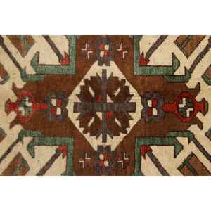 Tapis turc vintage, tapis de 5,2x7,5 pieds, tapis en laine marron-rouge avec motifs de plantes et d'arbres - Product Image 5