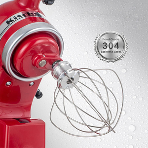 Batidor de 6 varillas SUS420 apto para lavavajillas, repuesto para batidor de mayonesa, huevos y crema espesa, compatible con <span class=keywords><strong>KitchenAid</strong></span> K45WW - Product Image 1