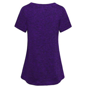 Saleh Enterprises Women Plus Size Premium Jersey Cotton V-neck T-<b>Shirt</b> Streetwear Style Soft Loose Fit Casual Summer Short - Product Image 2