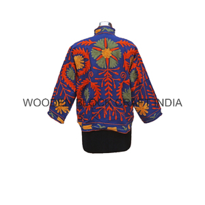 Belle veste tendance pour femmes, broderie Suzani en duvet de canard, écologique, respirante, automne/hiver, rembourrage en coton, tricotée - Product Image 6