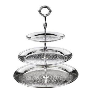 Soporte para Pastel de Metal Plateado de 3 Niveles, Estilo Americano, de la Mejor Calidad, Ecológico, Redondo, Apto para Lavavajillas - Product Image 1
