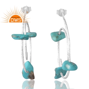 Nouveau motif Design 925 argent Sterling naturel Arizona Turquoise pierre précieuse boucle d'oreille conception personnalisée bijoux pour femmes cadeau pour elle - Product Image 1