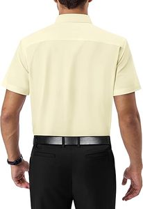 Chemises habillées pour hommes en gros, manches courtes, motif à carreaux, 100% coton, coupe ajustée, formelles, couleur unie, respirantes - Product Image 2