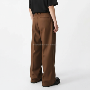 Pantalones Casuales de Pierna Ancha y Corte Holgado para Hombre, Estilo Coreano, Cintura Elástica, de Lona, Diseño Nuevo - Product Image 2