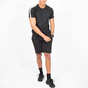 100% Polyester Cotton Slim Fit Short Sleeves Crew Neck Twinset T-Shirts and Shorts <b>Sets</b> New Arrival Top Quality - Product Image 3