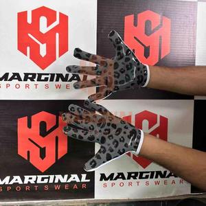 Hot Sale Customized American Football Receiver Gloves Hand Grips Anti-Slip Full Finger Adjustable <b>Hook</b> Loop Sports Gloves - Product Image 2