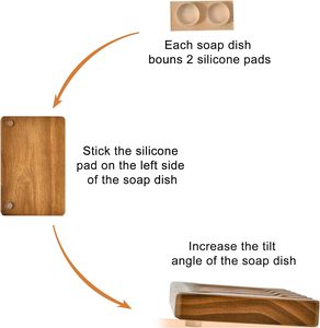 Wooden Soap Dishes for Bathroom/<b>Shower</b> <b>Bar</b> Soap Holder with Self Draining Tray Natural Waterfall Drain Soap Saver, Teak (2P) - Product Image 3