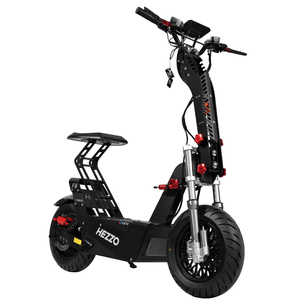 HEZZO F8 16 pouces, scooter à essence avec carrosserie en aluminium d'avion, siège, 60V 300W, 61-80 km/h, 50Ah, étanche, suspension intégrale, noir - Product Image 6