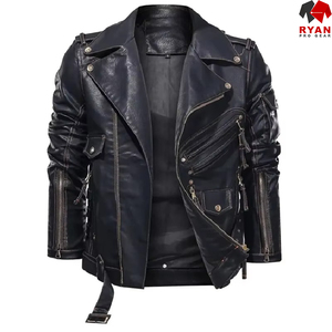 Veste en cuir PU avec col et fermeture éclair pour l'automne, service OEM disponible, veste décontractée élégante pour homme, imperméable, personnalisable - Product Image 6