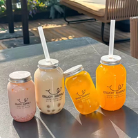 Botella de PET de 350 ml, 400 ml, 500 ml, 600 ml para Bebidas, Botella de Plástico Desechable para Leche, Té, Jugo, Botella de PET para Llevar con Tapa de Aluminio