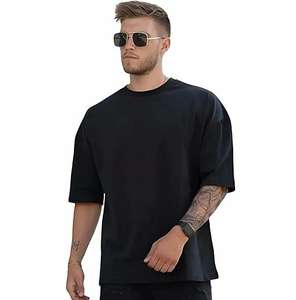 2025 nouvelle mode unisexe en gros t-shirts haute qualité surdimensionné T-shirt doux 100% coton plaine T-shirt pour hommes avec logo personnalisé - Product Image 1