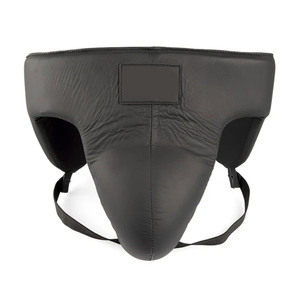 Rouge et noir contraste couleur nouveauté personnalisé fait PU cuir boxe aine garde par ABDULLAH ARTS MARTIAUX - Product Image 1