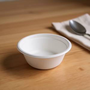 12 oz (355ml) White Round Disposable Paper <b>Bowl</b> <b>Microwavable</b> Natural Bagasse Material - Product Image 3