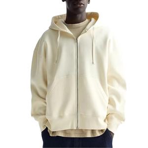 Sweats à capuche surdimensionnés à épaules tombantes personnalisés de haute qualité avec fermeture éclair, basiques lourds, 100% coton mélangé, pour hommes, pour l'hiver - Product Image 1
