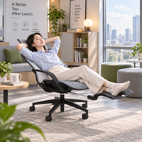 Fauteuil de bureau de direction de luxe inclinable avec repose-pieds, dossier haut, idéal pour la détente des managers et les espaces de travail privés