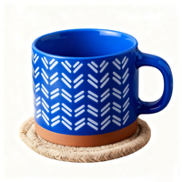 Mug à café en céramique peint à la main de haute qualité avec bord coloré Vaisselle promotionnelle pour cadeaux Tasses en céramique