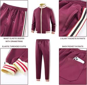 Survêtement personnalisé d'hiver à broderie pour hommes et femmes 100% coton ensemble en polyester respirant à motif solide style - Product Image 2