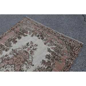 พรมตุรกีขนาดใหญ่ 5.5x8.9 ฟุต พรมวินเทจ พรมขนสัตว์สีน้ำตาลขาวสไตล์ตะวันตกเฉียงใต้ - Product Image 5