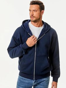 Sudadera con Capucha Casual de Invierno para Hombre, Color Sólido, 100% Algodón, Felpa, Corte Regular, Bolsillo, Secado Rápido y Transpirable, Alta Calidad - Product Image 3