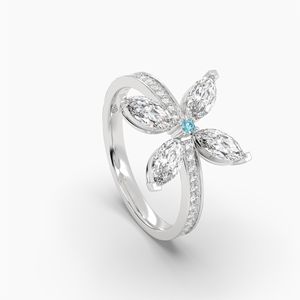 Anillo de Moda Quadra con Incrustaciones de Moissanita y Corte Marquesa de 1.00 Quilates, Chapado en Rodio, Oro de 10K/14K/18K para Pedidos al por Mayor B2B y Regalos - Product Image 4