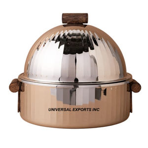 Double Wall Gold Finished Hotpot Superior Quality Handmade Casserole High Quality Designer New Metal <b>Food</b> <b>Warmer</b> - Product Image 5