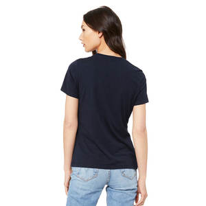 Camiseta lisa de algodón azul marino transpirable para mujer - Product Image 3