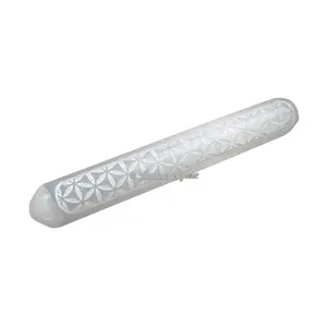 Engraved Flower of Life Selenite Healing Wands Wholesaler of Selenite Products from India Customized Crystal Products