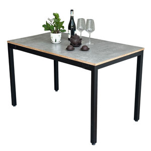 Rectangular 120x70cm Dining <b>Table</b> Industrial Stable Assembled Oval Plywood <b>Top</b> Iron Legs Melamine Coating Extendable-BA68166 - Product Image 1