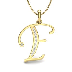 Pendentif en diamant cultivé en laboratoire Alphabet E en or 18 carats Ishi Diamonds - Product Image 1