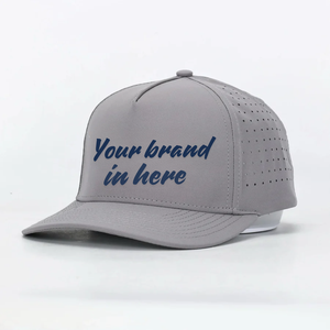 Vente en gros Casquette de golf en polyester imperméable à l'eau 5 panneaux avec logo personnalisé Broderie 3D Impression bouffante pour casquette de baseball et golf avec corde - Product Image 3