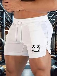 กางเกงขาสั้นออกกำลังกายของผู้ชายแบบสปอร์ตแห้งเร็วระบายอากาศได้ดีและมีความสุขพิมพ์ลายรัดรูปสำหรับใส่วิ่งและฝึกซ้อมสไตล์ลำลองสีพื้น - Product Image 2