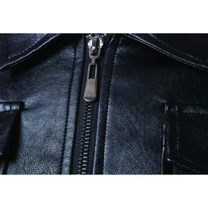 Veste en cuir de mouton Offre Spéciale véritable pour hommes d'hiver grande taille coupe ajustée fermeture à glissière veste en cuir personnalisée - Product Image 6