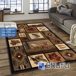 Alfombra de franela estampada Premium Shufu con TPR antideslizante, lavable a máquina, alfombras y juegos familiares para todos los espacios - Product Image 1