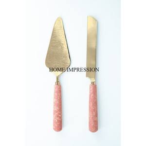 สีเงินรูปหัวใจดีไซน์สุดแฟนซีที่จับเค้กและมีดจากผู้ผลิตอินเดีย - Product Image 3