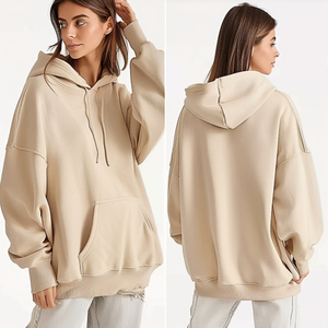 Sudadera con Capucha Holgada Informal de Manga Larga para Mujer con Logotipo Personalizado al por Mayor, Estampada para Otoño e Invierno - Product Image 2