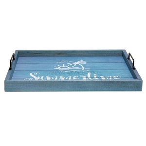 Juego de bandejas de madera de buena calidad en color verde azulado vibrante con forma rectangular y diseño del Día de San Patricio Ideal para reuniones festivas - Product Image 5