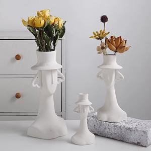 Vases en céramique blanche au design moderne, maintiennent la température de l'eau pour une durée plus longue, fleurs fraîches pour décorations de mariage - Product Image 1