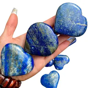 Natuurlijke Groothandel Van Lapis Lazuli Hart Steen Gepolijste Edelstenen Kristal Gezwollen Hartvorm Zorgen Steen Orgone Decoratie Geschenken Agaat