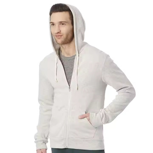 Sudadera con capucha ligera y transpirable con cremallera para hombre, patrón sólido, nuevo estilo de moda, logotipo personalizado de fábrica, sudaderas de invierno teñidas lisas - Product Image 4