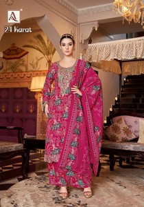 Colección al por mayor de material de vestido pakistaní estampado de rayón viscoso con bordado para ocasiones de fiesta - Product Image 4