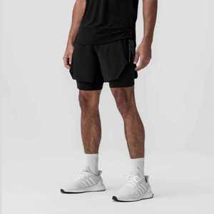 Short de course 2 en 1 à deux couches pour hommes Short d'entraînement de yoga et de gymnastique Short d'entraînement à la taille élastique confortable et personnalisé Short d'entraînement pour hommes - Product Image 3
