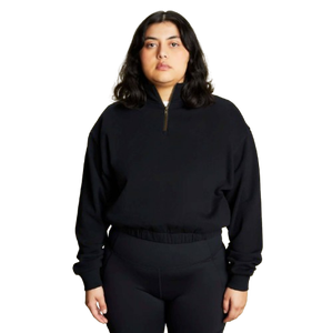New Arrival <b>Women</b> <b>Black</b> Color Quater Zip up Sweatshirts Custom Turtleneck Zipper up Jacket for <b>Womens</b> Best For Daily Use - Product Image 6
