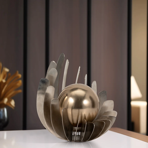 ประติมากรรมโลหะตั้งพื้นสุดฮิต ขายดี งานศิลปะตกแต่งคุณภาพสูง งานฝีมือทันสมัย สีทอง กำลังลดราคา - Product Image 2