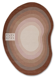 Tapis moderne fait main en 100 % laine de Nouvelle-Zélande, forme personnalisée, design ombragé, très résistant, lavable, antidérapant pour sol domestique - Product Image 2