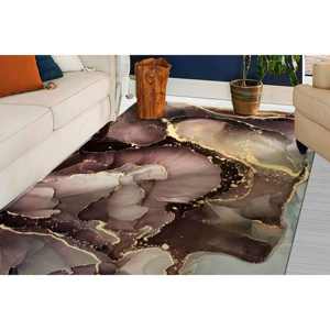 <b>Gold</b> Marble Abstract Rug: Modern Living Room Decor, Printed Rug,With Pile Soft Rug - Product Image 1