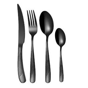 New Arrival Designer Handle Stainless Steel <b>Black</b> <b>Mirror</b> Polished Flatware Set Cutlery Sets - Product Image 3